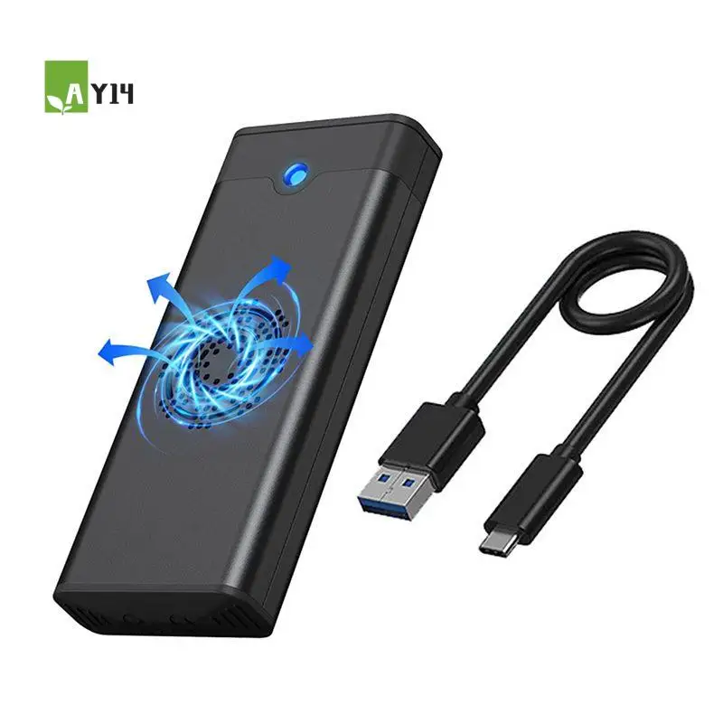 AY14 -M.2 NVME NGFF Dual Protocol External SSD Enclosure Adapter With Cooling Fan 10Gbps Type-C 3.1 SSD Box For 2230-A Easy To U