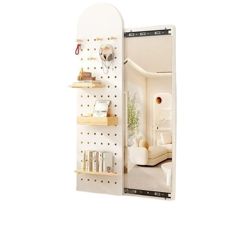 

Hole plate full-length mirror Household invisible push-pull mirror can be closed wall-mounted