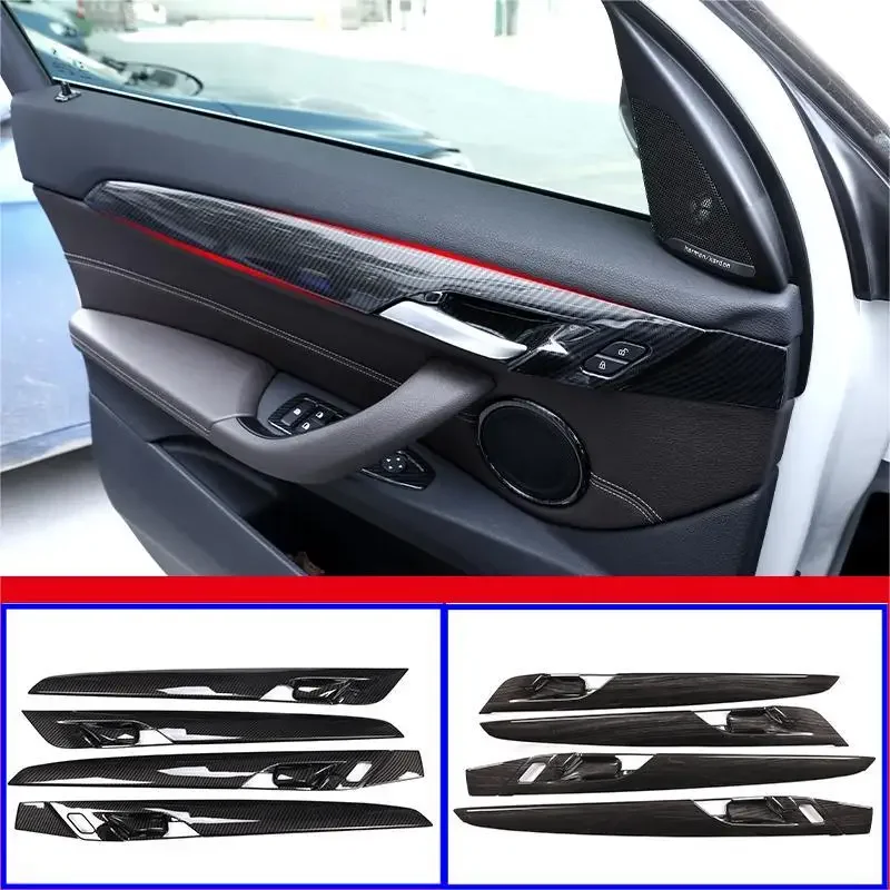 

For BMW X1 F48 X2 F47 2016-2019 Car Interior Door Panel Strips Door Bowl Protective Cover Carbon Texture Trim Inner Accessories