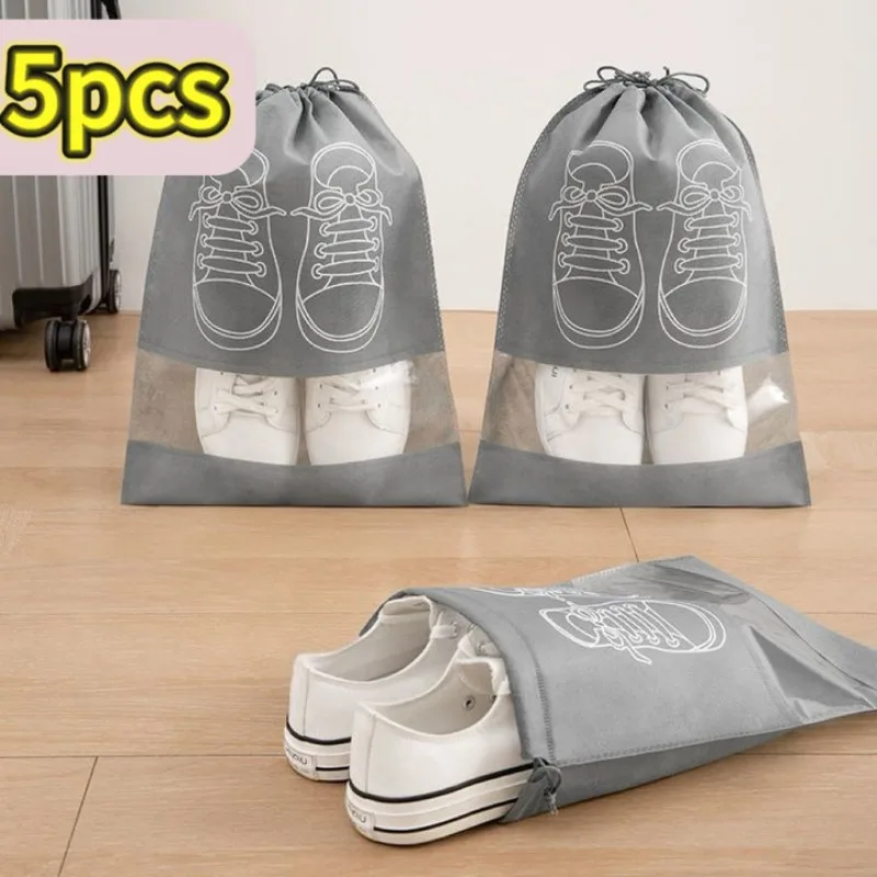 Shoes Storage Bag Closet Organizer Non Woven Travel Portable Bag Waterproof Pocket Clothing Classified Draw Hanging Bags