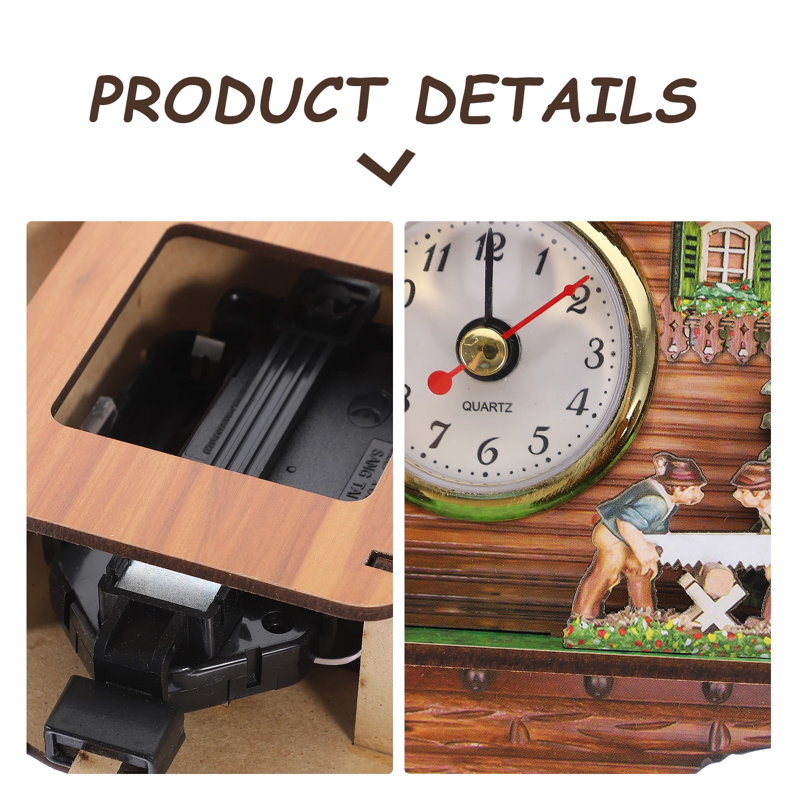 

Cuckoo Wall Clock Wooden Pendulum Light Brown Living Room Bedroom Decor Hanging Time Telling Craftsmanship Modern Style