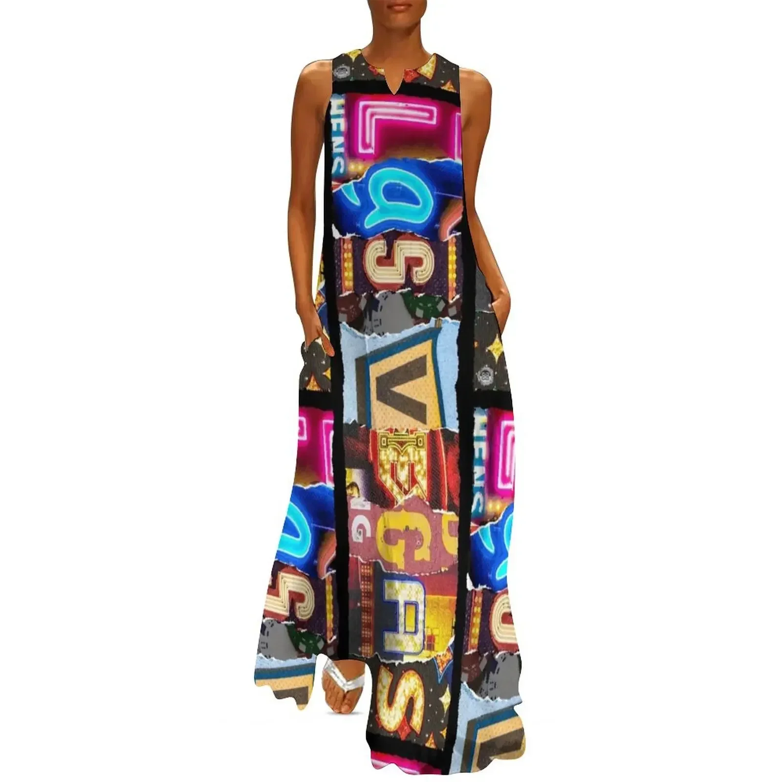 

Las Vegas Signs Long Dress sexy dress evening dress ladies dresses dresses ladies 2025 summer