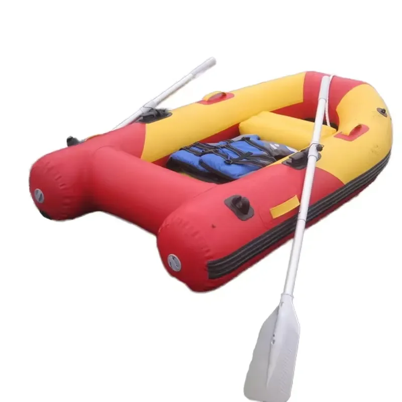 PVC Inflatable White Water Pontoon Boat for Fishing Bait Transport Drifting High-Speed Lakes & Rivers Use 2.4m 2-8 Capacity