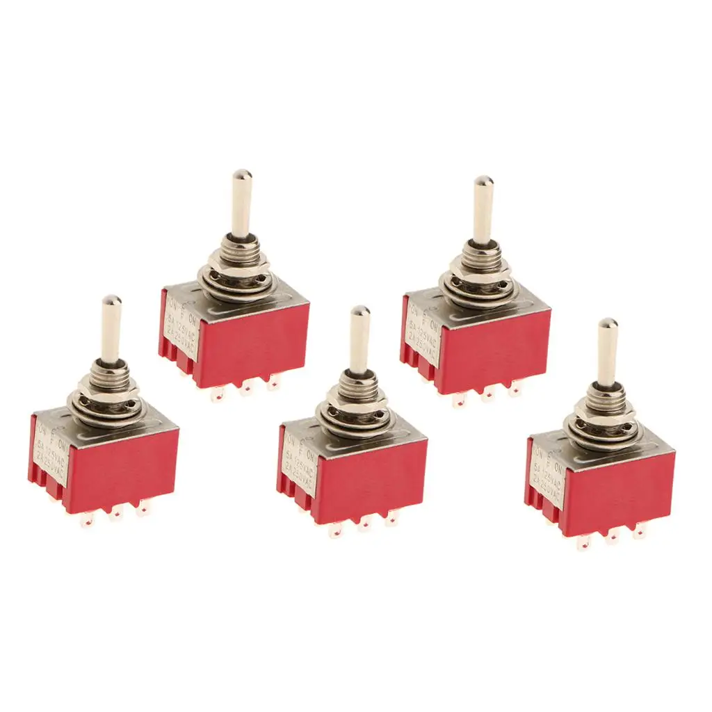 Mini 3pdt Toggle Switch 9 Pin Metal on Off on Electric Switch 220v for Equipment Controls and Projects