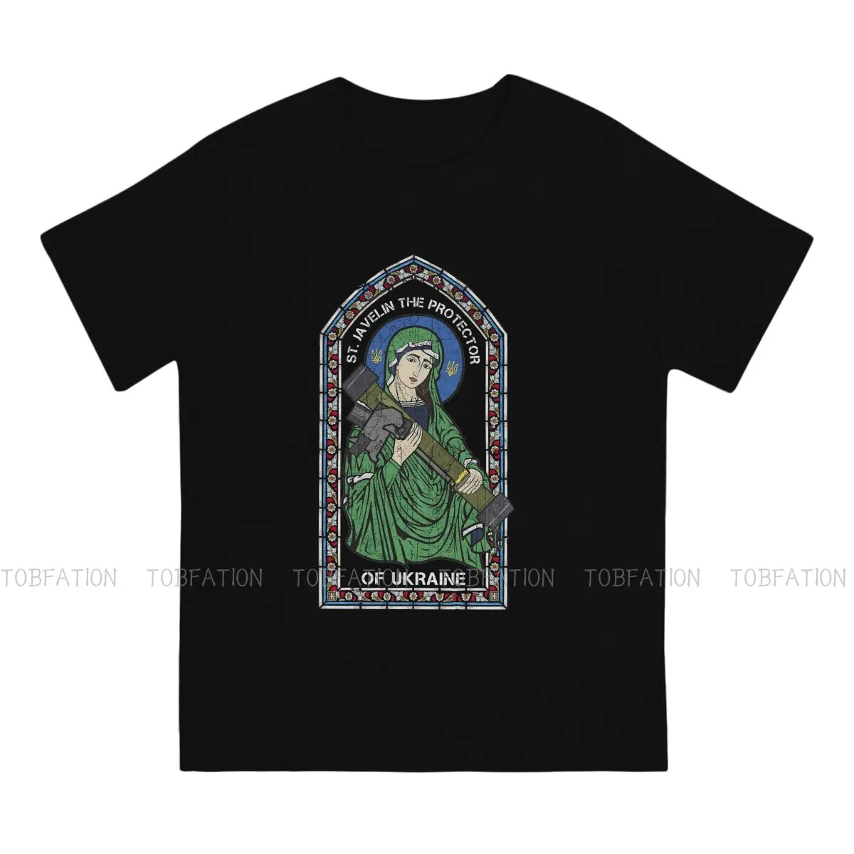 St Javelin Protector of Ukraine Essential T Shirt Vintage Grunge Summer Large Cotton Men's Tops Harajuku O-Neck TShirt