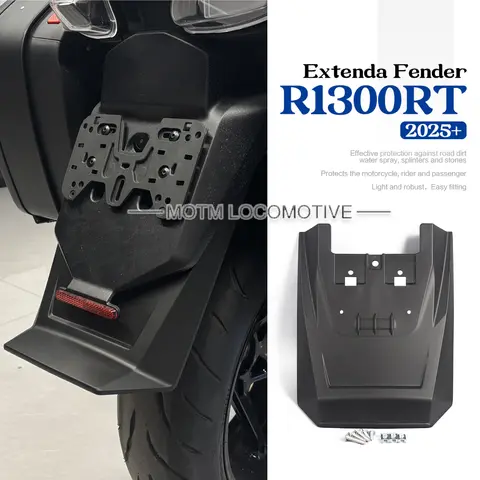 FOR BMW R1300RT Motorcycle Modified Fender License Plate Holder, Extended and Widened Fender for Rear Splash Protection ...