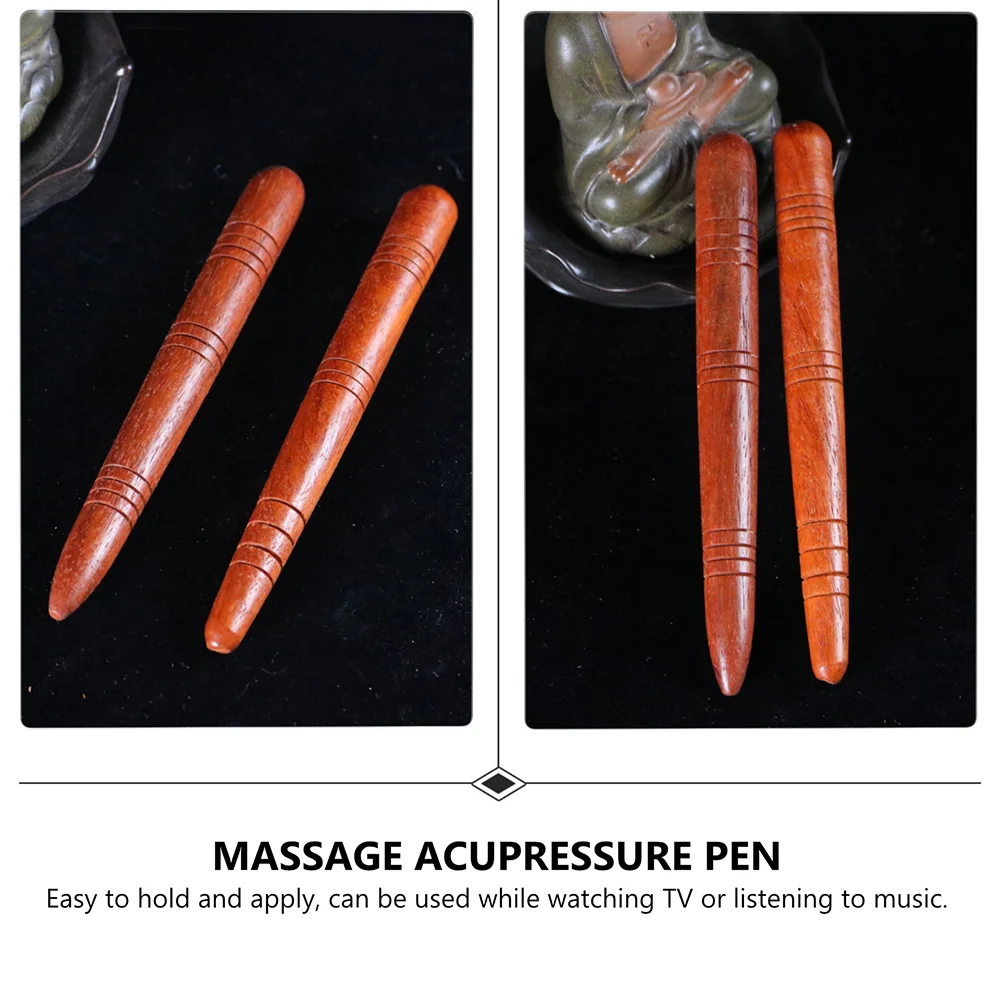 4 Pcs Acupuncture Pen Stick Feet Massager Trigger Point Wooden Roller Lightweight Pens