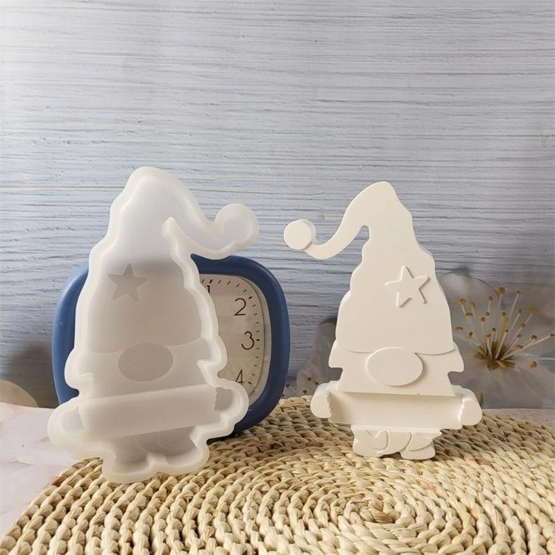 U90E Santa Shaped Decoration Mould Silicone Mold for Christmas Desktop Ornament