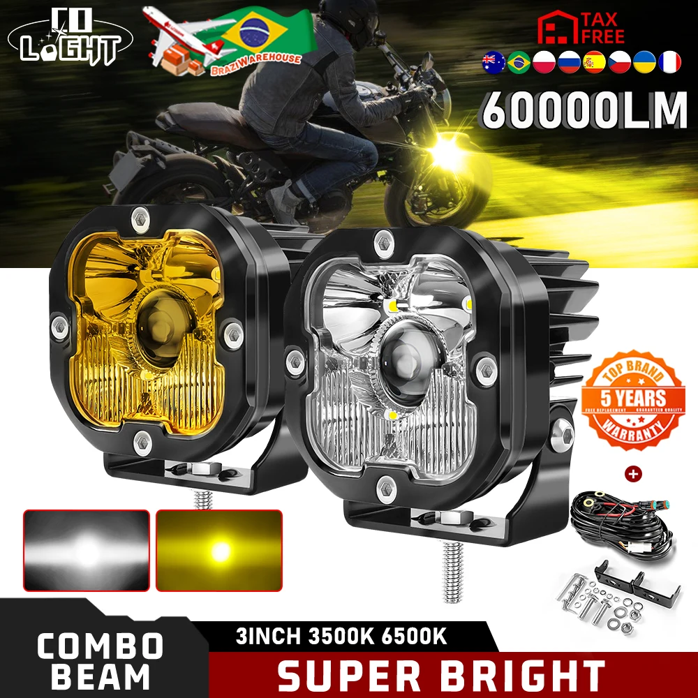 

CO LIGHT 3inch Led Offroad Work Light Spot Flood Light Pod Super Bright Led Pod Lights 3500K 6500K for Truck SUV ATV UTV 12V 24V