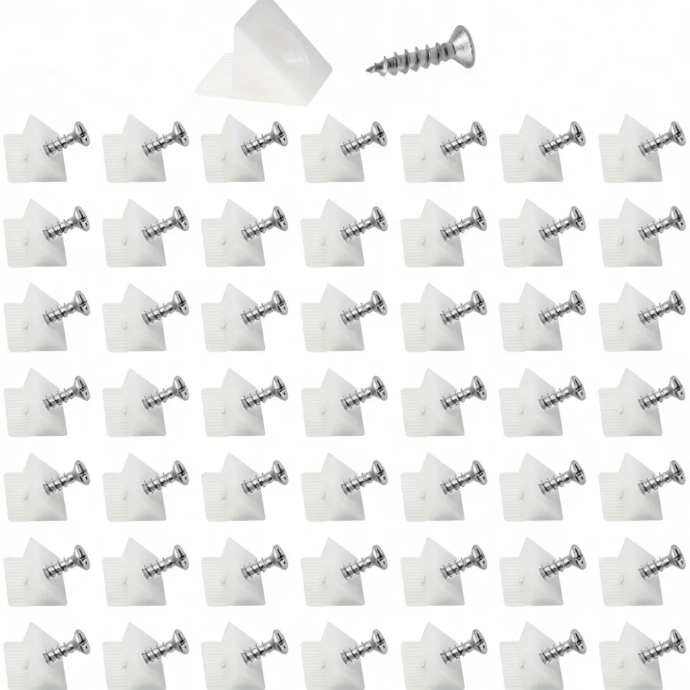 Home Furniture Hardware Plastic Back Panel Fastener 45 Degree Angle Bracket Shelf Support Clip For Closet Cabinet
