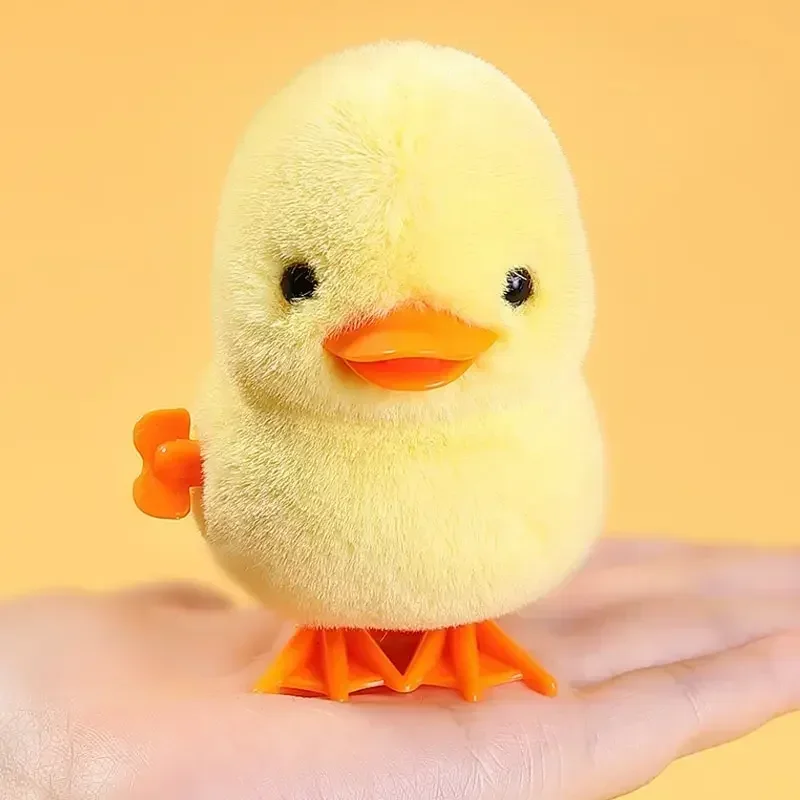 Yellow Jumping Chicken Clockwork Vintage Toy  Juguetes De Cuerda Toy Walking Simulation Limb Development Plush Toy Chick