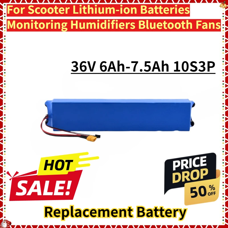 

For Scooter Lithium-ion Batteries Monitoring Humidifiers Bluetooth Fans New Replacement Battery 36V 6Ah-7.5Ah 10S3P