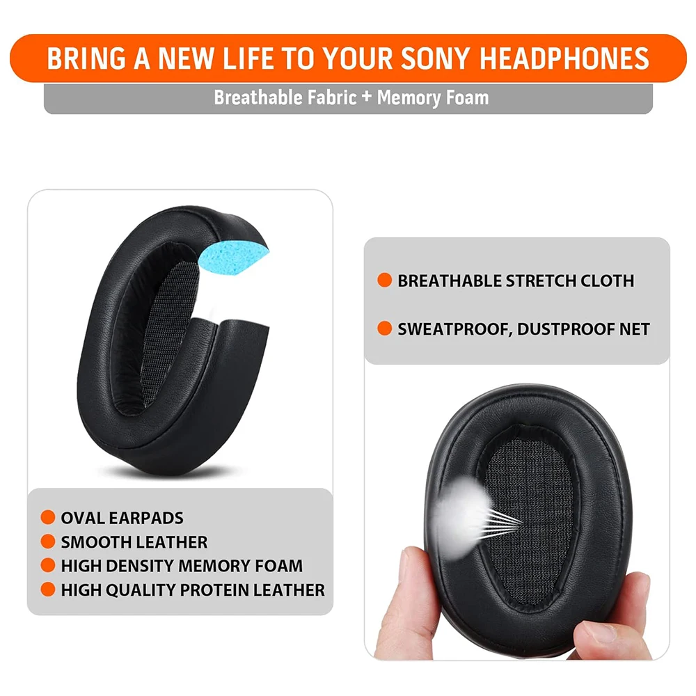 Replacement Ear Pads for Sony WH-H900N Headphones Earpads Cushions for Sony WH900N MDR-100ABN Headset Softer Protein Leather