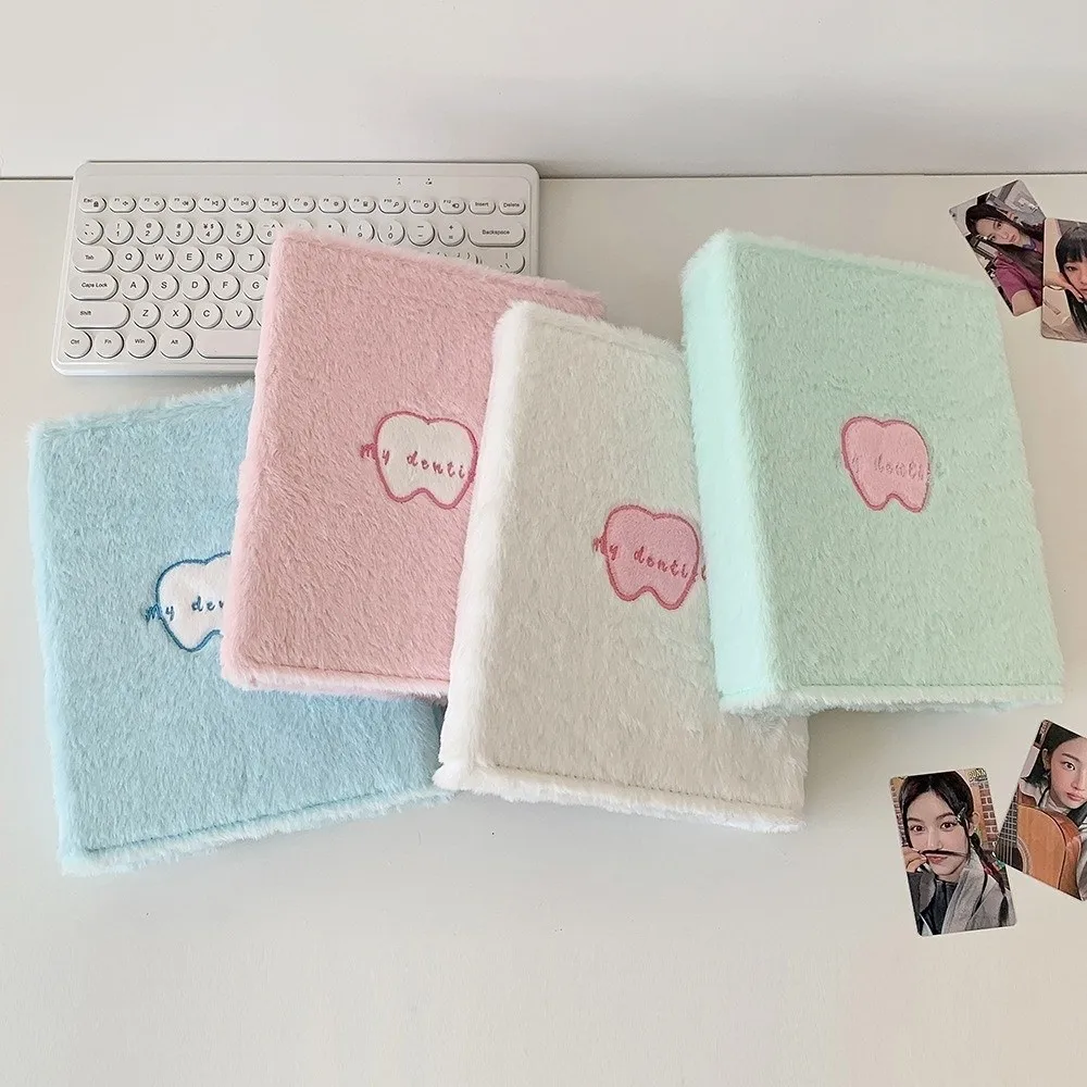 Fashion Cartoon Plush Photocard Holder A5 Binder Idol Photo Album School Notebook Stationery