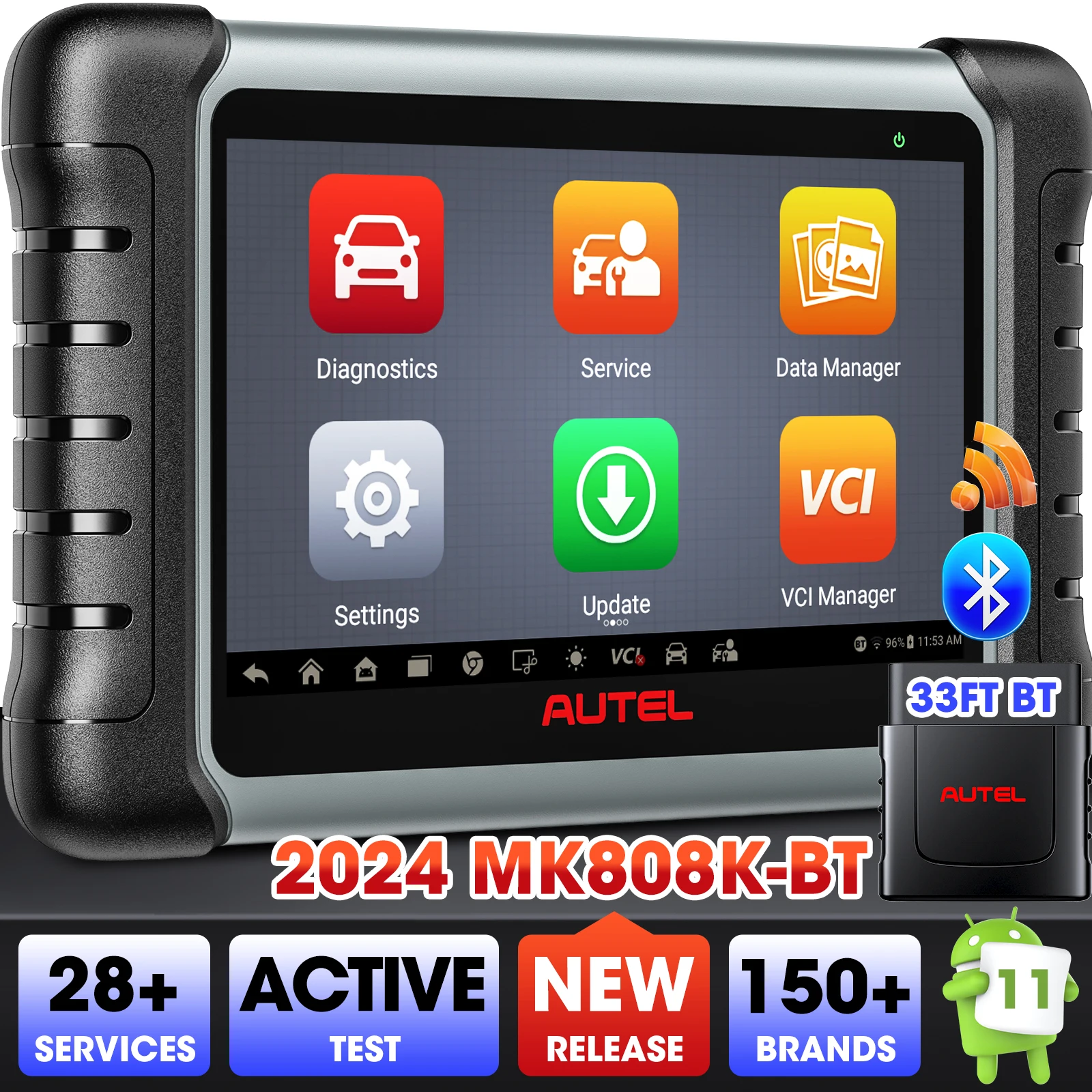 Original Autel MK808K-BT Automotive Full System Wireless Bidirectional Level-up Of Mk808s Diagnostic Tool Scanner For All Cars