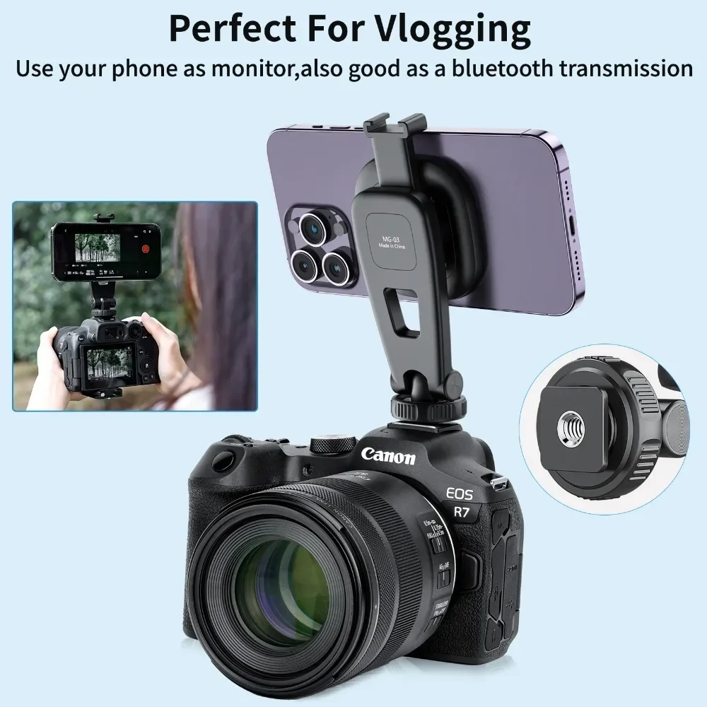 Vrig MG-03 Magnet Phone Holder Adapter Tripod Magnetic Camera Phone Holder Tripod Mount for Mag-Safe iPhone 14 13 12 Series