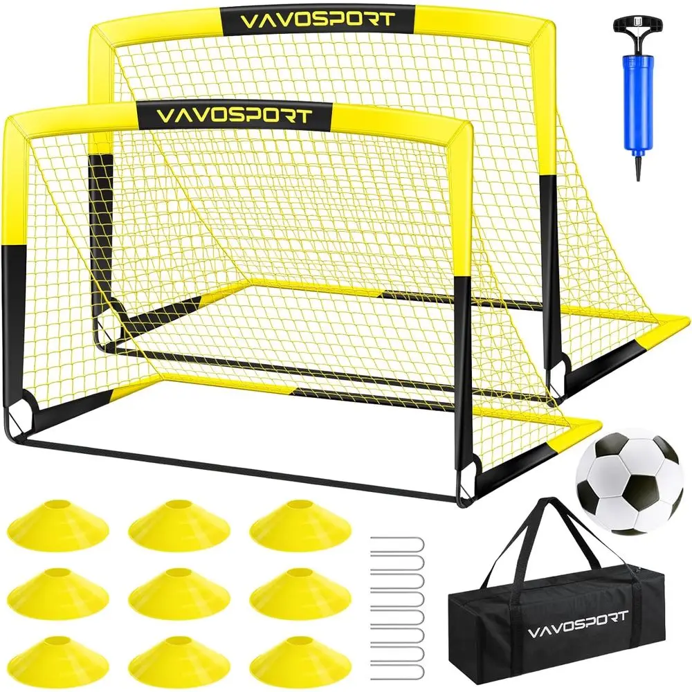 

Portable Soccer Goals for Kids - 2 or 4' x 3' Training Nets with Ball for Toddlers, Youth Outdoor Sports and Play