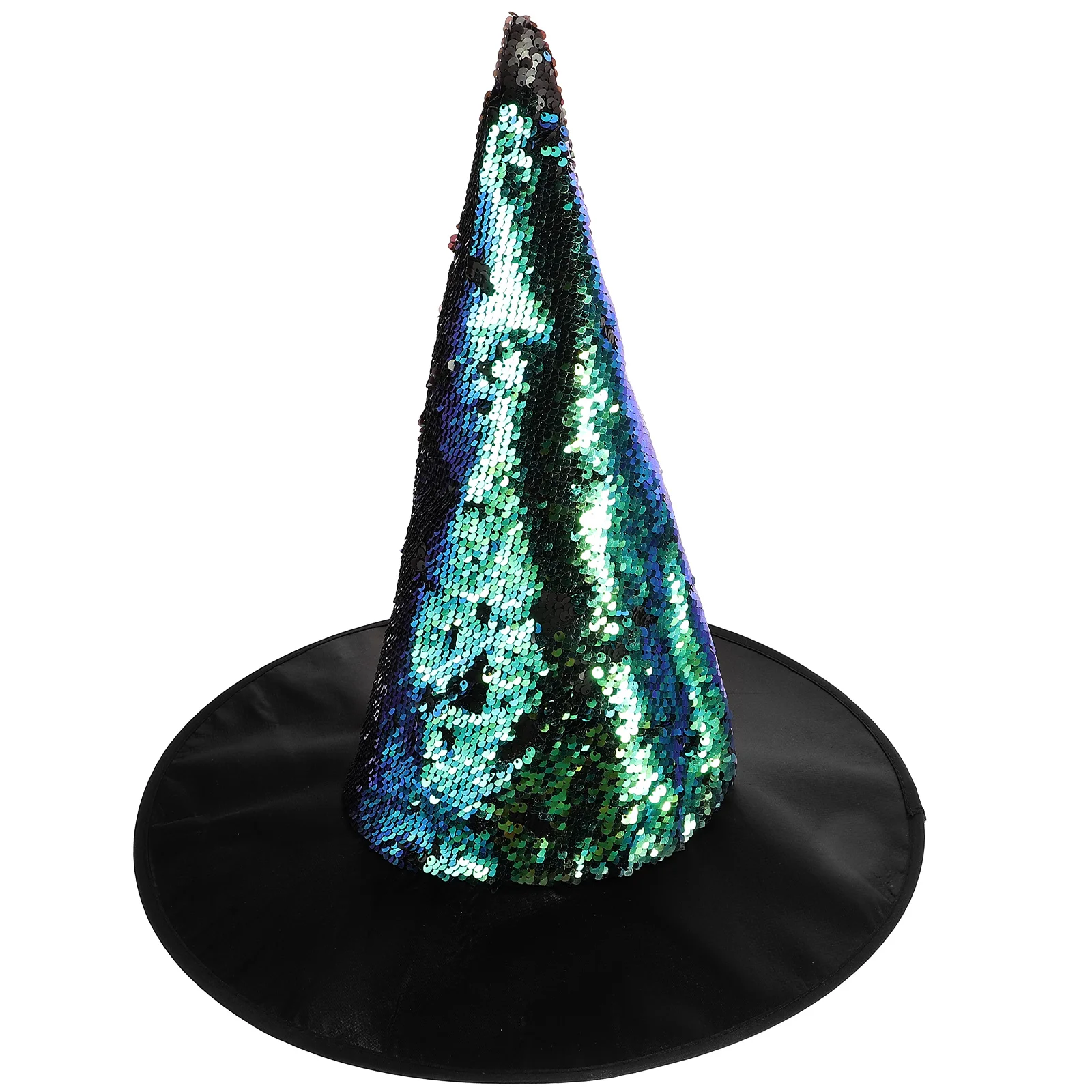 

Glow Sequin Witch Hat Halloween Party Cosplay Costume Accessory Dress Up Masquerade Decorative Headpiece For Women Girls