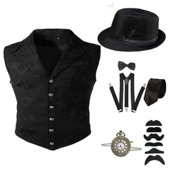 1920S Hot Selling Men's Gatsby Party Set Vintage Vest Fashion British Tank Top Casual Middle Ages Banquet Performance Dress