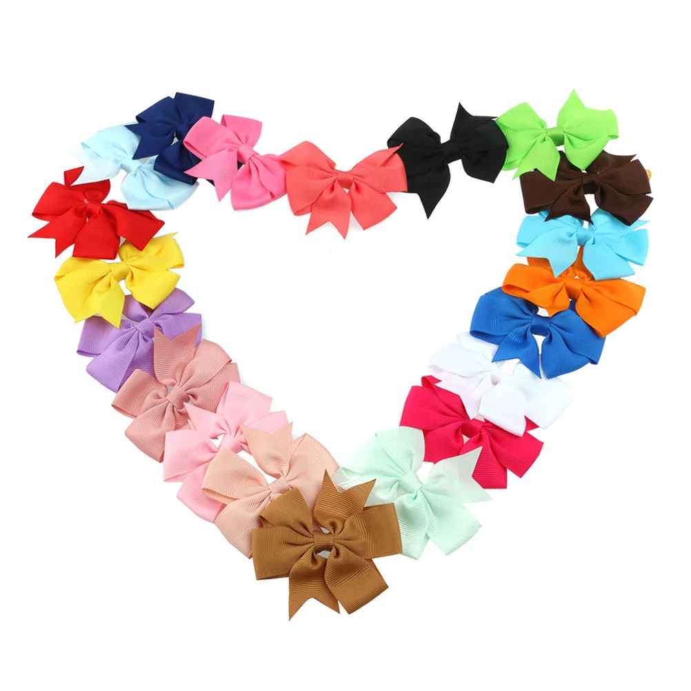 

20 Colors Boutique Hair Bows Alligator Clip Satin Ribbon Metal Decorative Accessories for Headbands Hats Bags Shoes