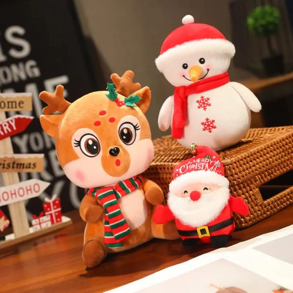 Plush Christmas Stuffed Plush Toys Christmas Tree Super Soft Christmas Reindeer Doll Lovely Cute Santa Claus Plush Dolls Baby