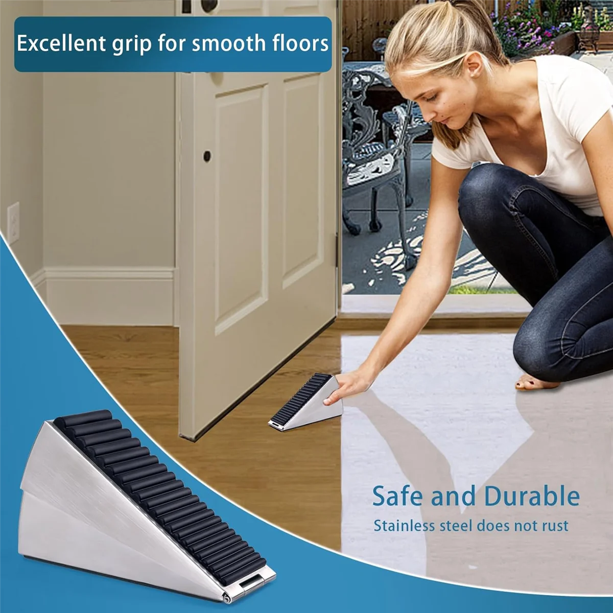 Door Stopper,Heavy Duty Door Stop Wedge Tall Door Stoppers for Bottom of Door, Adjustable Spring Loaded Door Stop Suits HOT