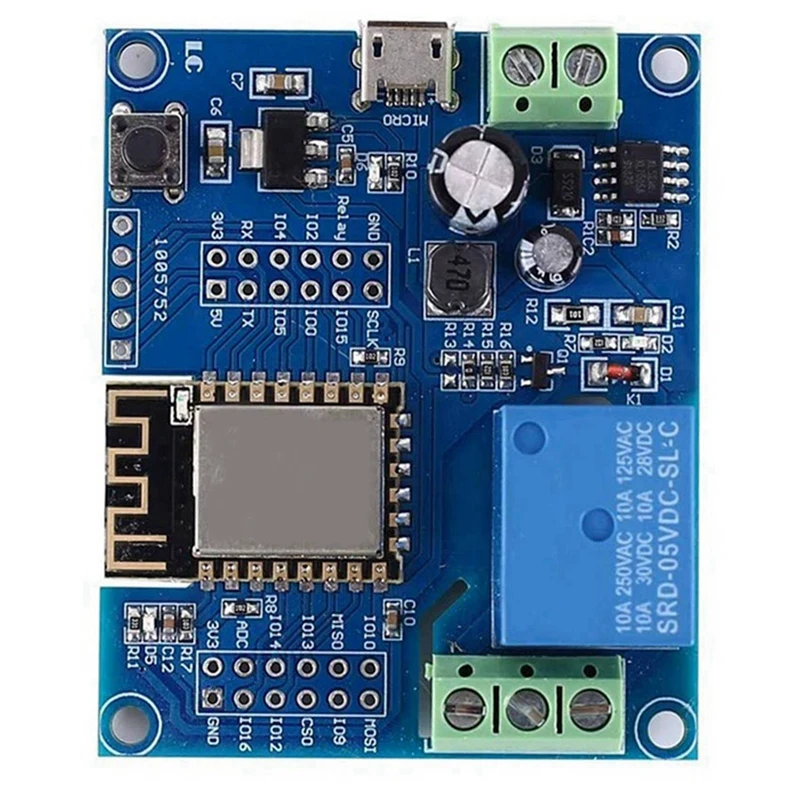 Módulo controlador de relé WIFI, DC 5V, 8V-80V, ESP8266, inalámbrico, ESP-12F para aplicación de hogar inteligente IOT, 6 uds.