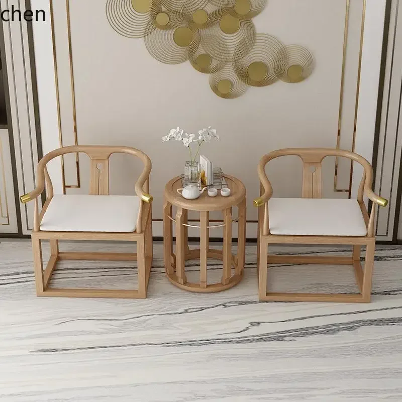 YZ8solid wood chair antique chair surrounding chair master  casual log color