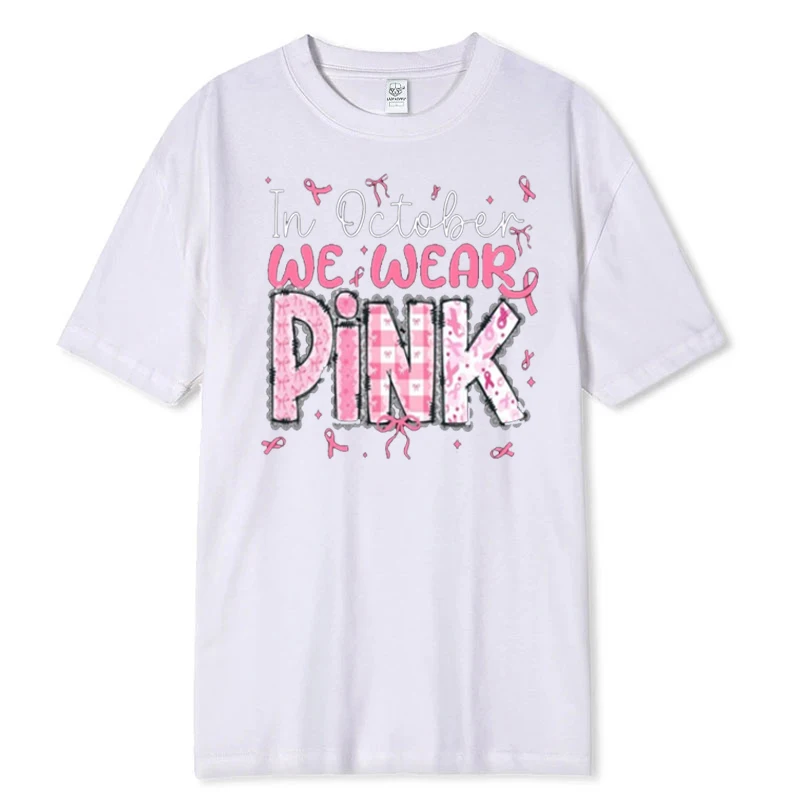 أكتوبر التوعية بسرطان الثدي المحملة خمر الشريط الوردي المحارب هالوين اليقطين قميص دعم فرقة القطن ارتداء الأمل الوردي #5