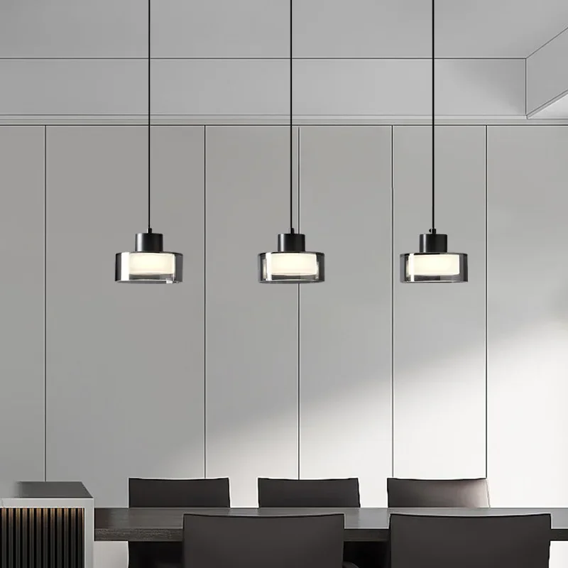 Minimalist LED Chandelier Pendant Light Glass Lampshade Hanging Pendant Lamp for Dining room Kitchen Bedside Living room Bedroom