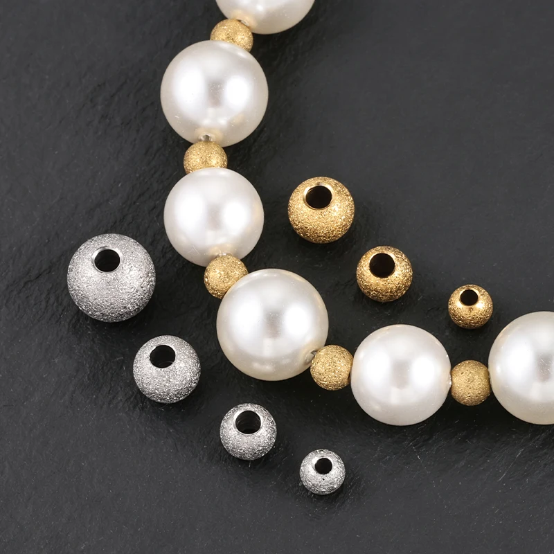 20Pcs Stainless Steel Matte Spacer Beads Through Hole Loose Beads For DIY Jewelry Making Necklace Bracelet Accessories Findings