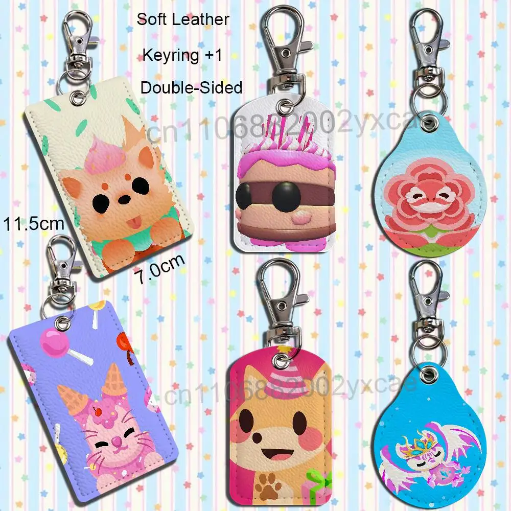 Cake Friend Birthday Butterfly Adopt Me Keychain Holder Suitable For Subway Bank Card Bus Card Case Badge Holder Wallet Card