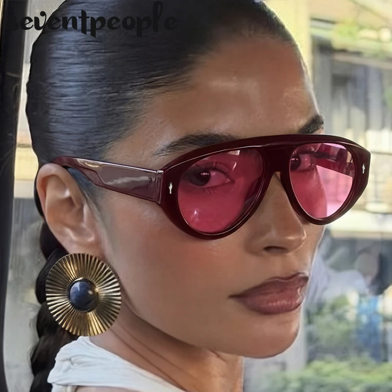 

Oversized Pilot Punk Sunglasses Women 2026 Luxury Brand Outdoor Windproof Oval Shield Sun Glasses Ladyies Fashion Driving Shades