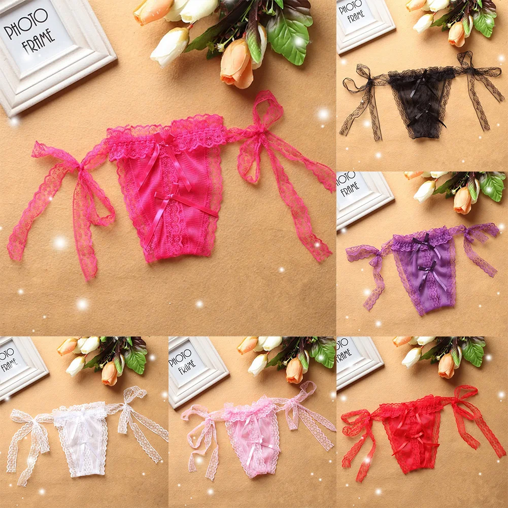 

Womens Panties Lace Sexy Thongs Lace Up G String Lingerie Female Crotch Underwear Quick Dry Erotic Briefs Breathable Underpants