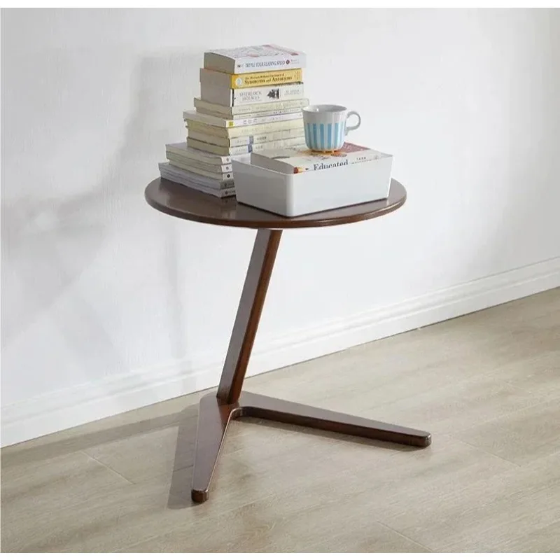 

Легкий роскошный круглый приставной столик из цельного дерева для гостиной, простой диван, приставные столики для спальни, дома, креативные прикроватные тумбочки для хранения