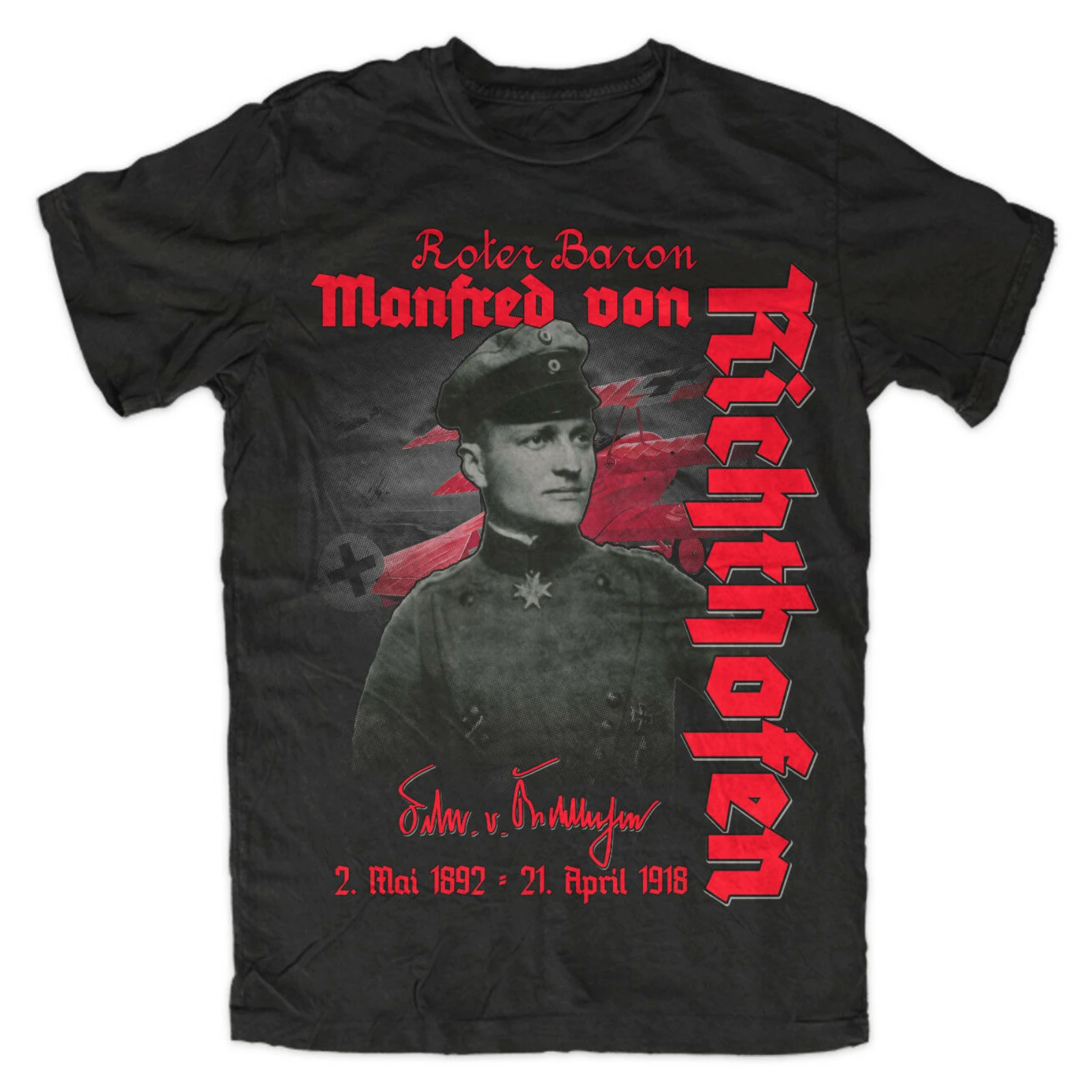 Flying Circus Focker D1 Albatros 1WK Red Baron Richthofen T-Shirt. Premium Cotton Short Sleeve O-Neck Mens T Shirt New S-3XL