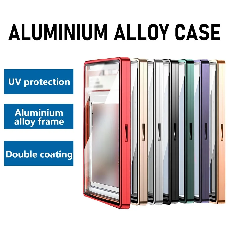 Boîtier De Protection UV Pour Cartes Gradées 35pt - Verre En Oxyde D'Aluminium, Fermeture Magnétique, Cadre Métal (Vert)