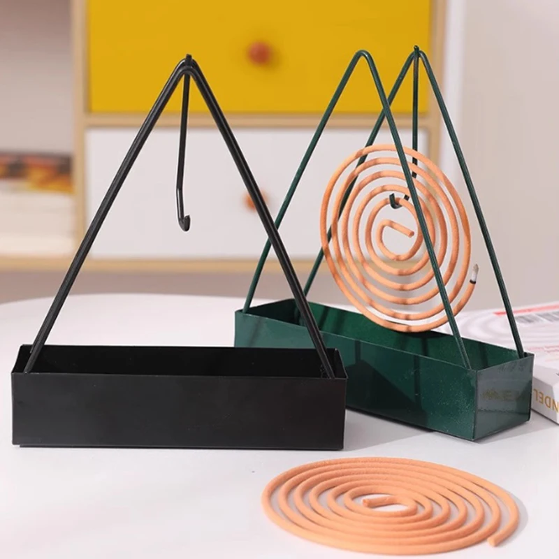 Rack de incenso repelente triangular para uso doméstico, quarto, pátio Mosquito Coil Holder, bobina e incenso Burner Frame