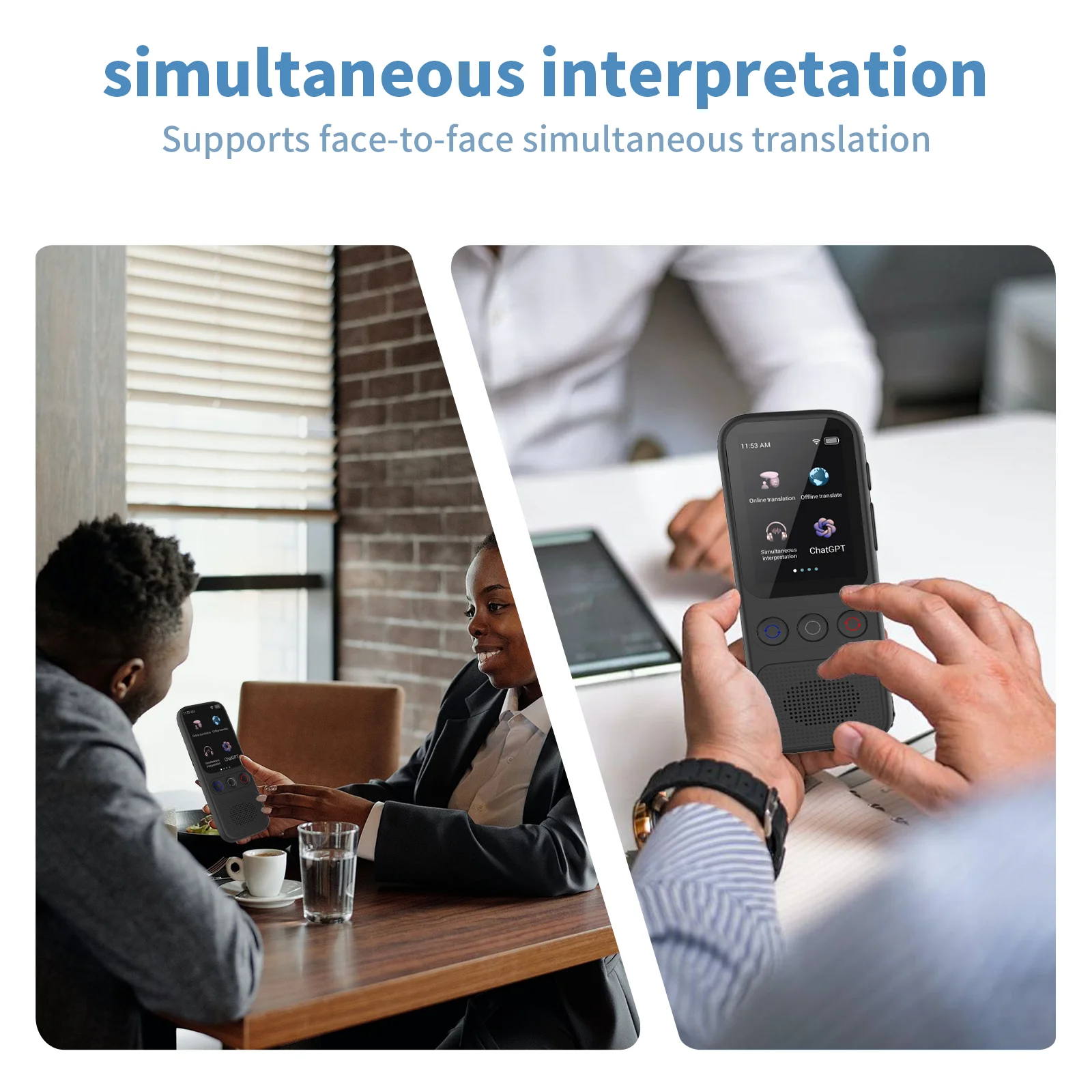 Languages Translation Device Support AI Smart  Translator 138 Language Translator Device ChatGPT Offline Photo Voice Translator