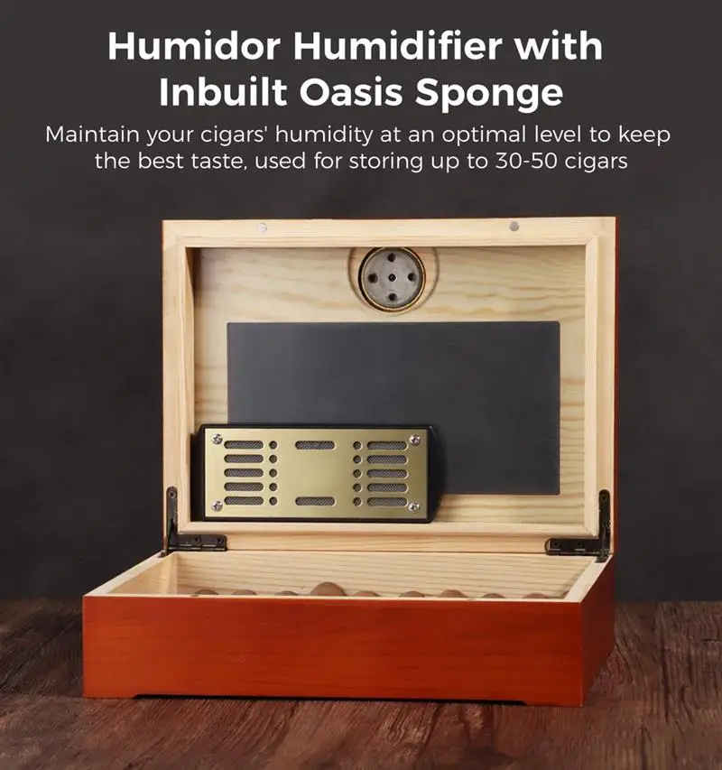 Cigar Humidor Humidifier Built-In Sponge Rectangle Cigar Humidity Device For Cigar Cabinets Keep Cigars Fresh For The Best Taste