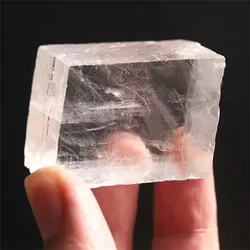 1pc Wholesale Clear Optical Calcite Raw Cube Iceland Spar Slab Natural Energy Rough Crystal Minerals Healing Stones