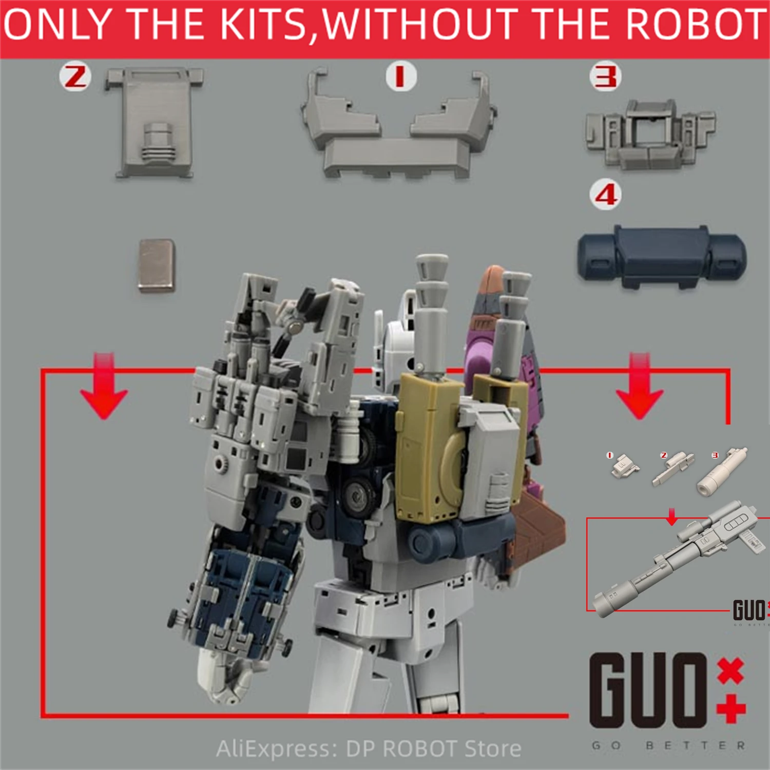 Weapon Filler Parts Left Hand Cover Plate Upgrade Kit For MS-TOYS NEW Color Lord of War Bruticus MS-B51C/52C/53C/54C/55C