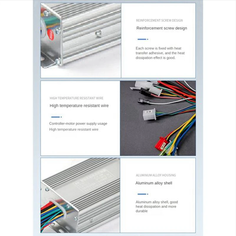 Tre modalità onda sinusoidale 48/60 v450w batteria per veicoli elettrici auto intelligente Brushless Ultra-silenzioso Controller motore Scooter elettrico