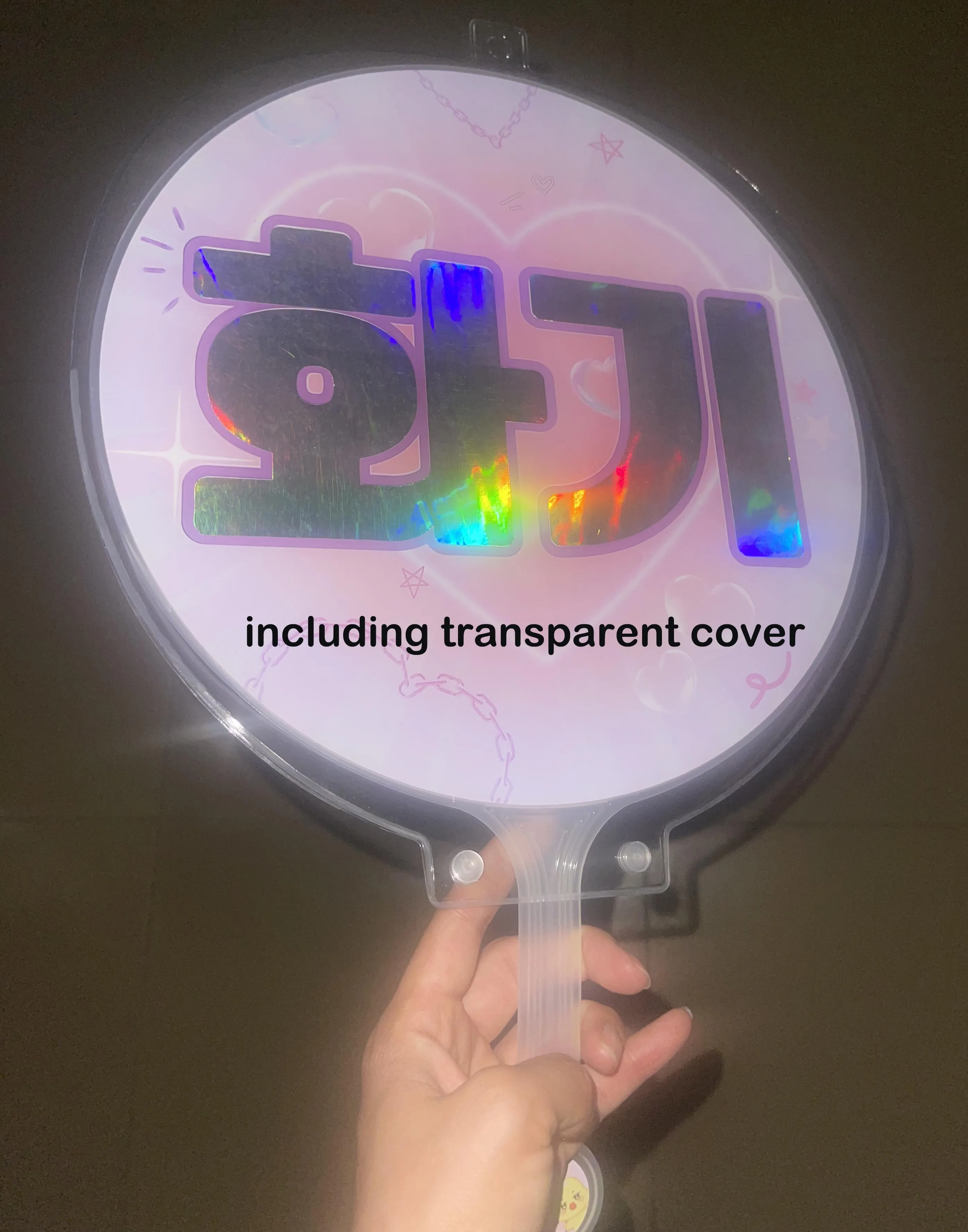 Custom Kpop Big Picket Hand Fan World Tour Concert Cheering Fan Thick Printing High Quality Korean Style with Transparent Cover