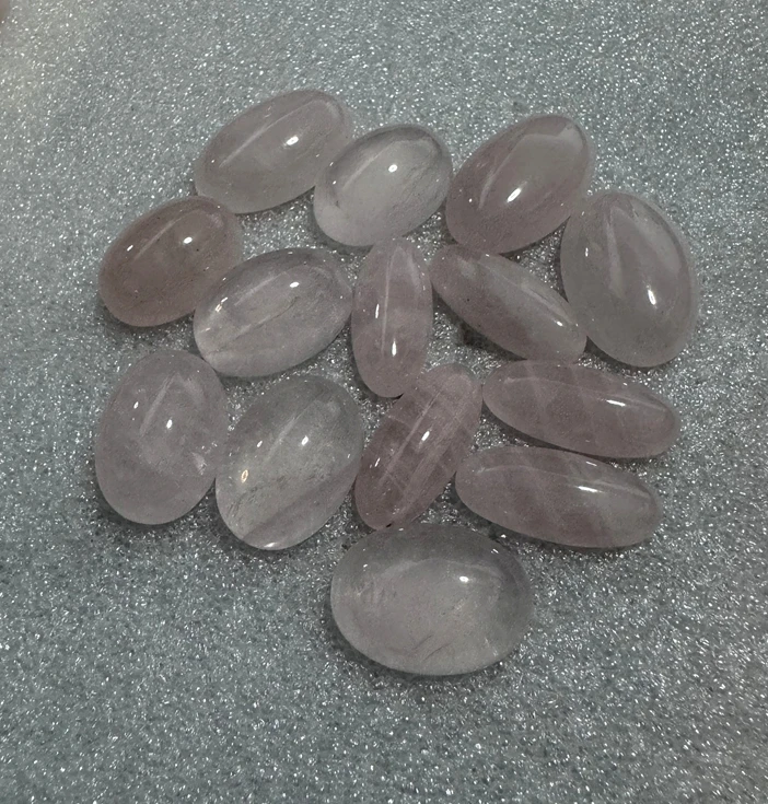 Wholesale 10pcs Genuine Rose Quartz Beads 10x22mm 15x21mm 16x25mm Oval Gemstone Cabochon Ring Face Pendant For Jewelry