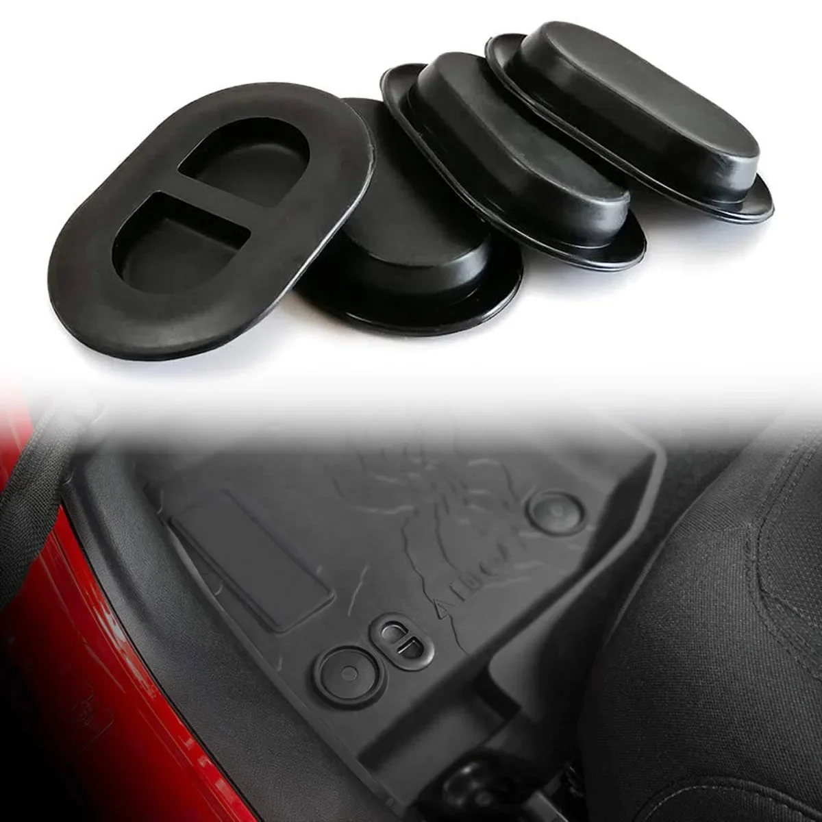 Car Floor Mat Drain Plug Stopple Rubber Protector Hole Cover Cap Durable For Jeep Wrangler JL 2018-2021 Cleaning Accessories