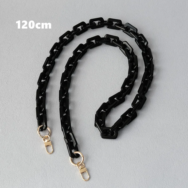 Neue Mode Damen Taschenzubehör Abnehmbare Ersatzkette Schwarzer Einfarbiger Quadratischer Acryl-Luxusriemen Damen Schultergriff-Kette – Detail 26