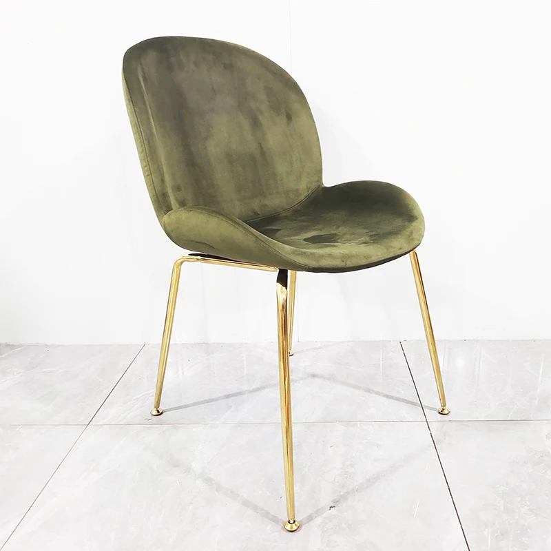 Luxury Modern Convertible Tufted Blue Velvet Dining Chair with Metal Legs Eco-Friendly for Home or Restaurant Use
