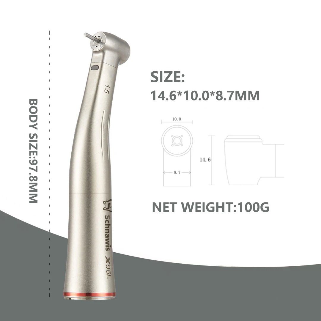 Nsk botão dental contra ângulo handpiece 1:5 aumentar velocidade handpiece spray ar ligar/desligar interruptor spray de água interna anel vermelho