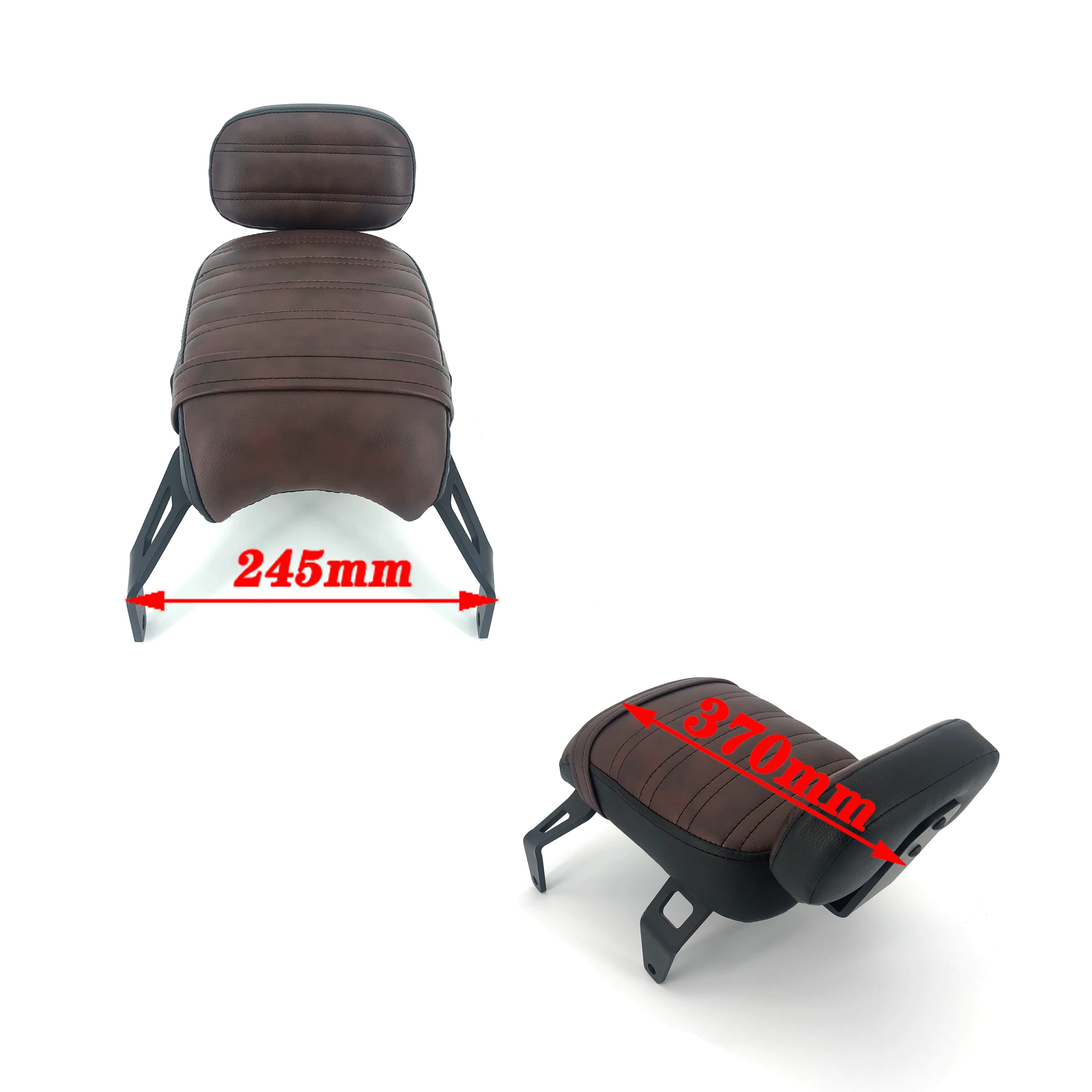 For Indian Scout Bobber Motorcycle Solo Seat Black Passenger Backrest Back Cushion Rest Pad Sissy Bar 2018-2023 Brown